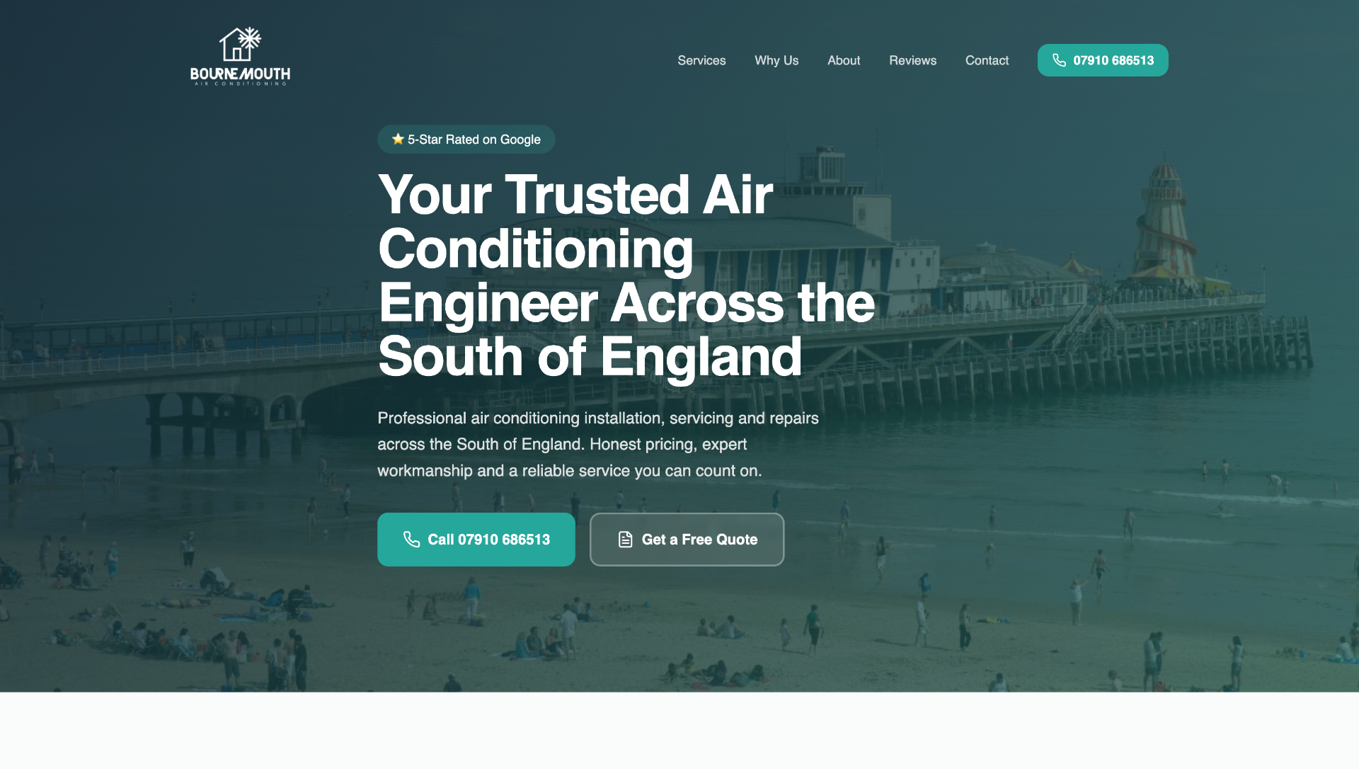 Bournemouth Air Conditioning homepage — Your Trusted Air Conditioning Engineer Across the South of England